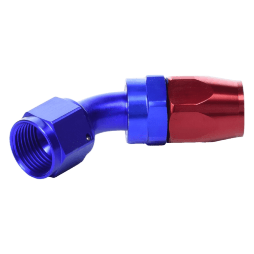 Acople de Conexión 8AN PTFE 45º - Azul y Rojo
